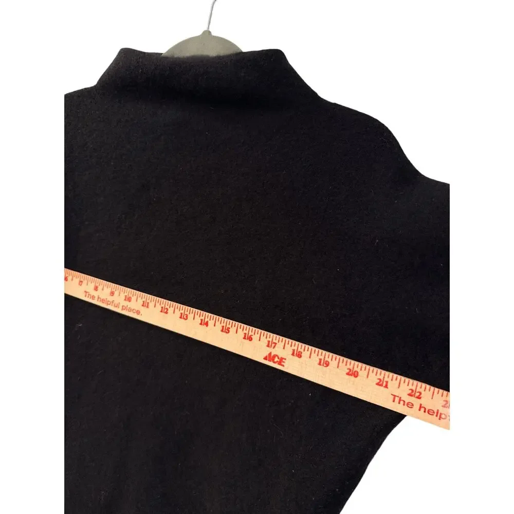 Vince XS Plush 100% Cashmere Funnel Neck Sweater $448 Turtleneck Black